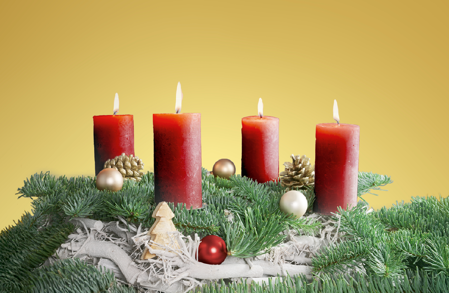 Adventskranz mit 4 Kerzen